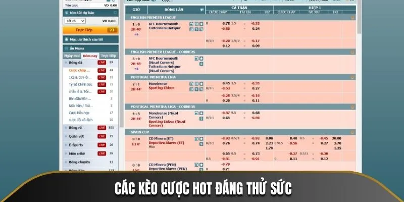 Các kèo cược hot đáng thử sức